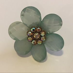 Blue/green flower ring
